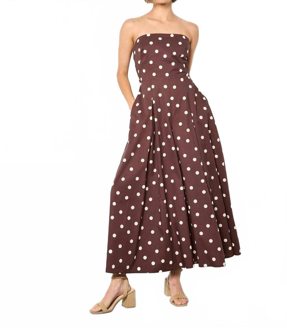 NEW PAPERDOLLS women's bardo polka dot jumpsuit in brown